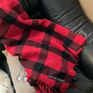 Ralph Lauren Red Buffalo Plaid Throw / Wrap